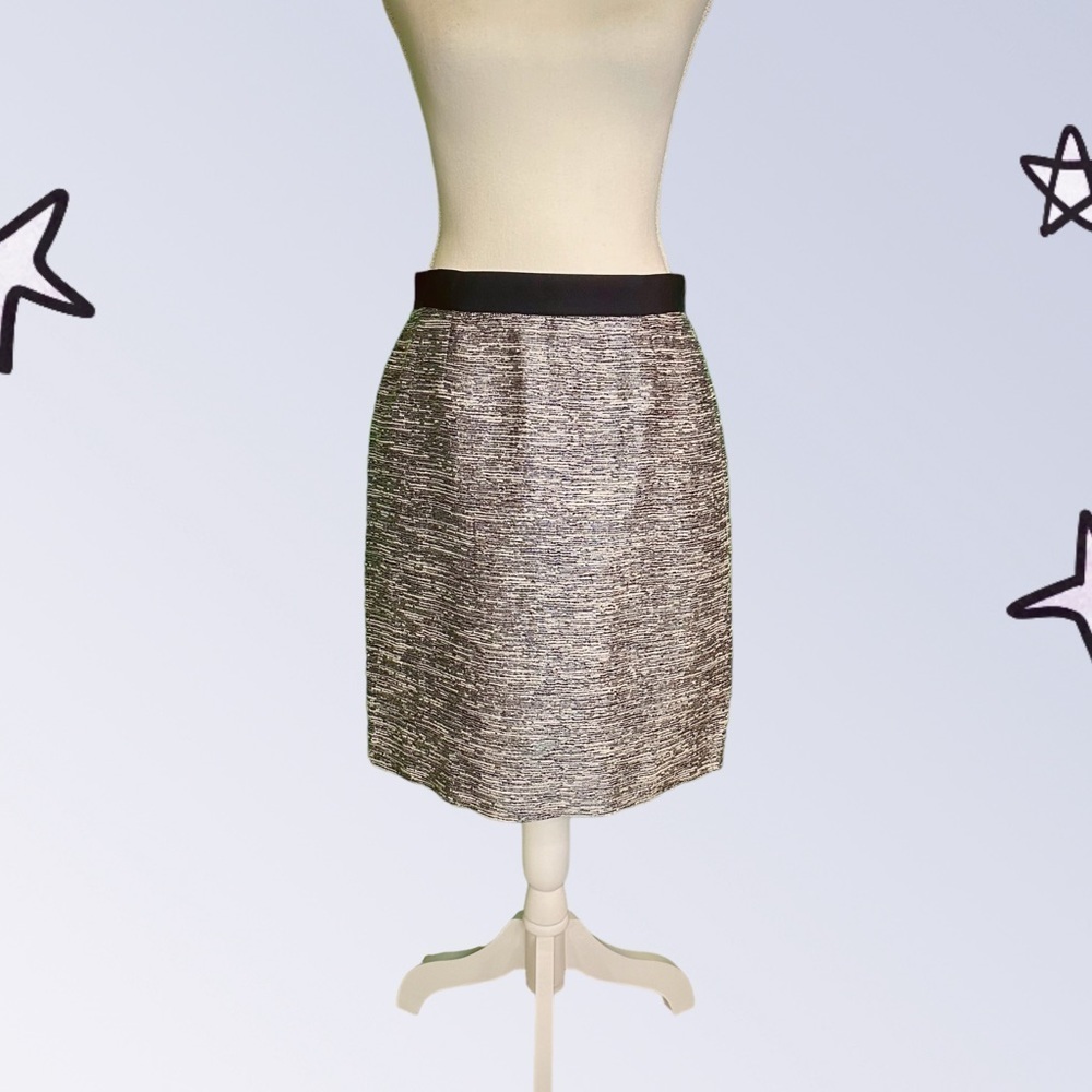 Kate Spade New York ‘Kylie’ Pencil Mini Skirt in “Midas” Silver Tweed Size 8